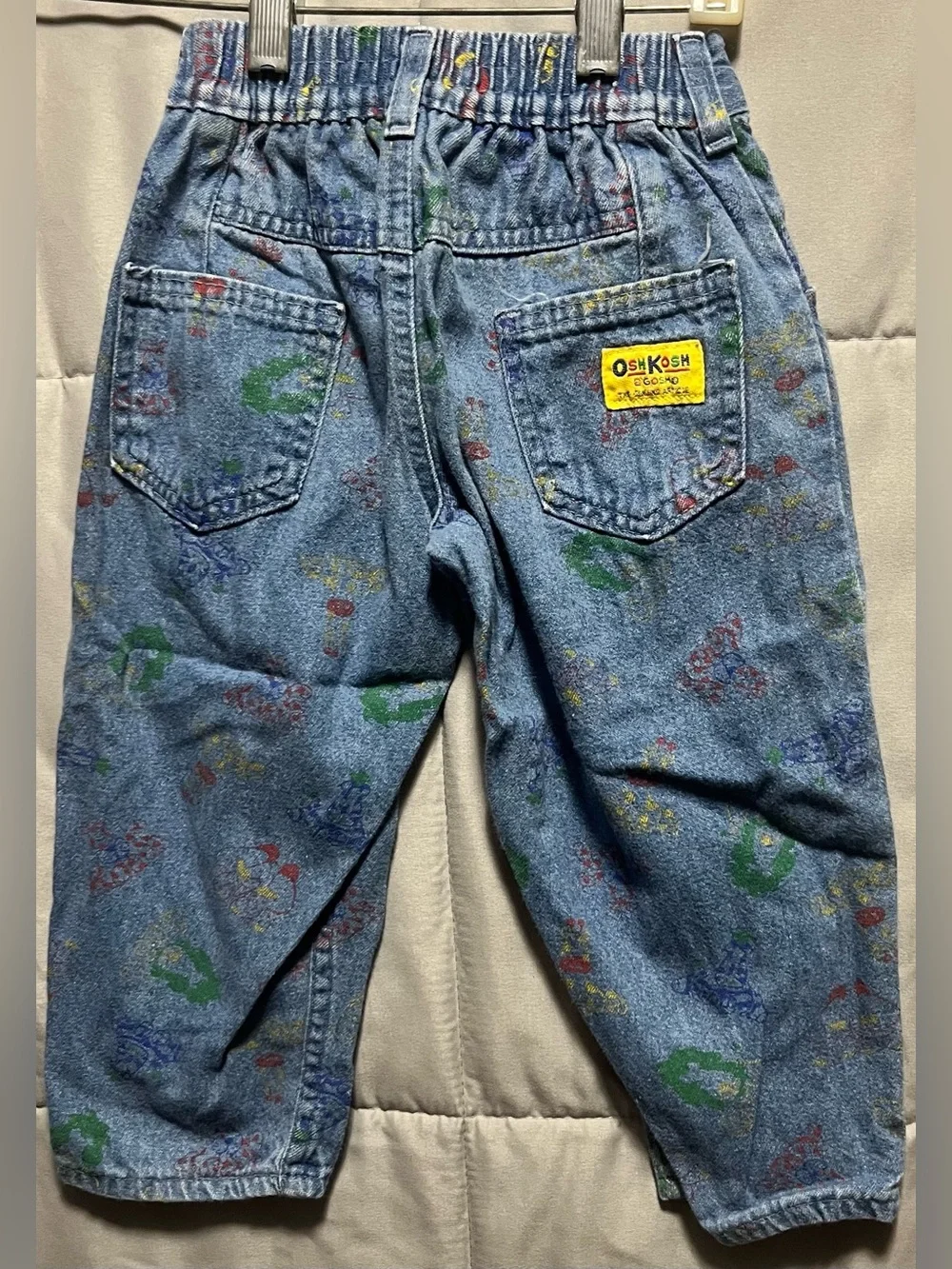 Vintage OshKosh B’Gosh Printed Denim Jeans 3T 90s Toddler USA Made